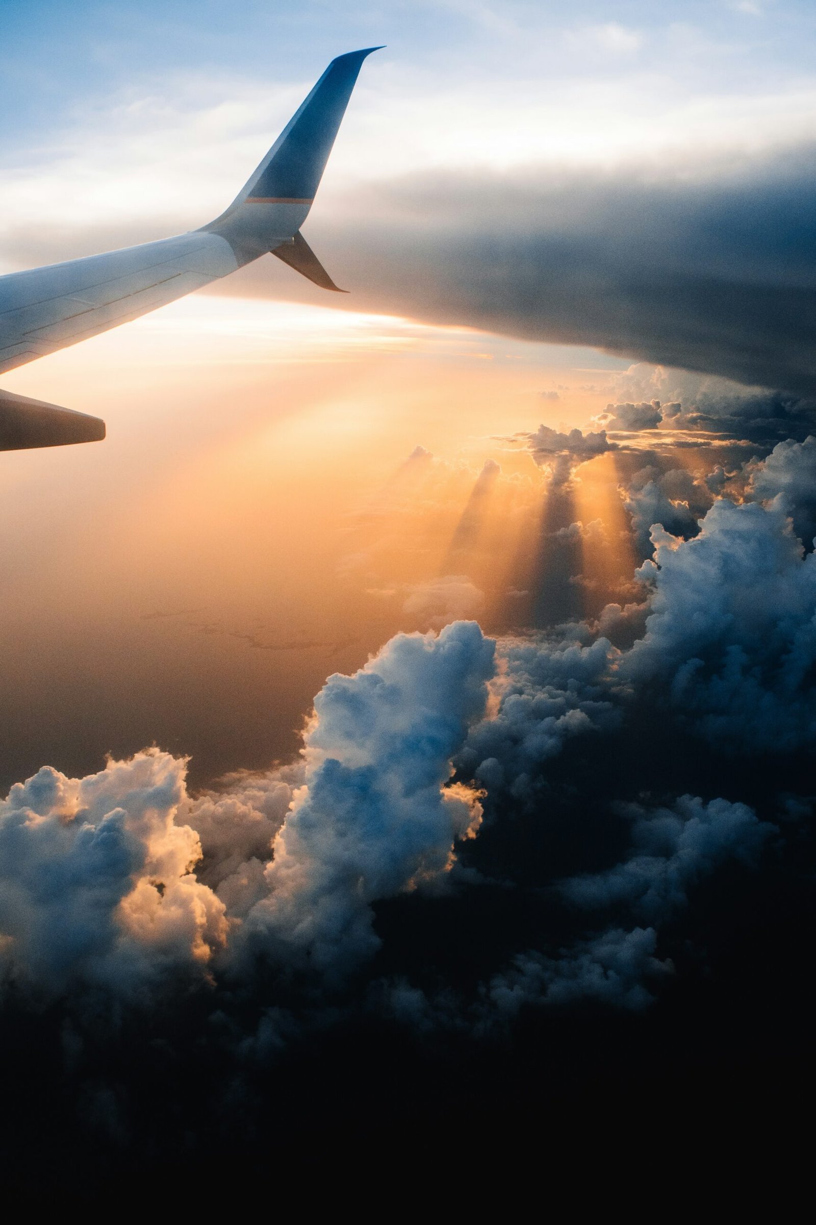 airplane on sky during golden hour